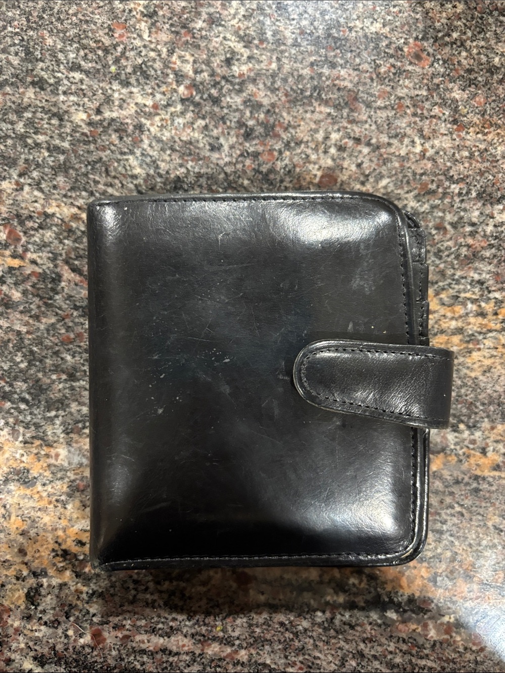 Coach Black Leather Snap-Closure Wallet